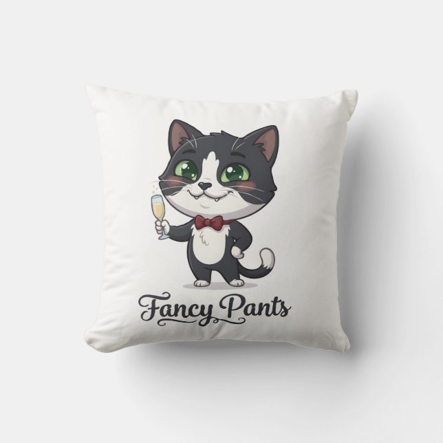 Fancy Pants Smokingkatt Hyllar Kudde (Framsida)