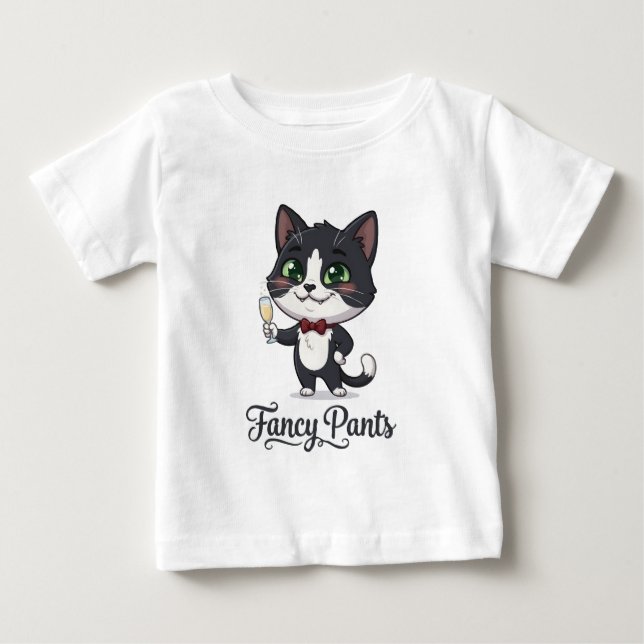 Fancy Pants Smokingkatt jublar T Shirt (Framsida)
