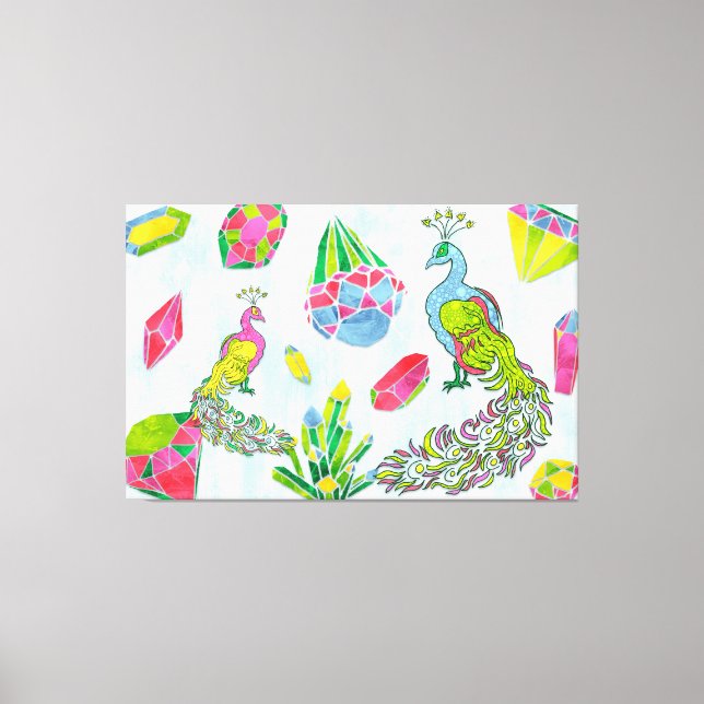 Fancy Peacocks Canvastryck (Framsida)
