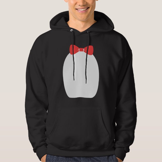 Fancy Penguin Bow Tie Halloween Costume Hoodie (Framsida)