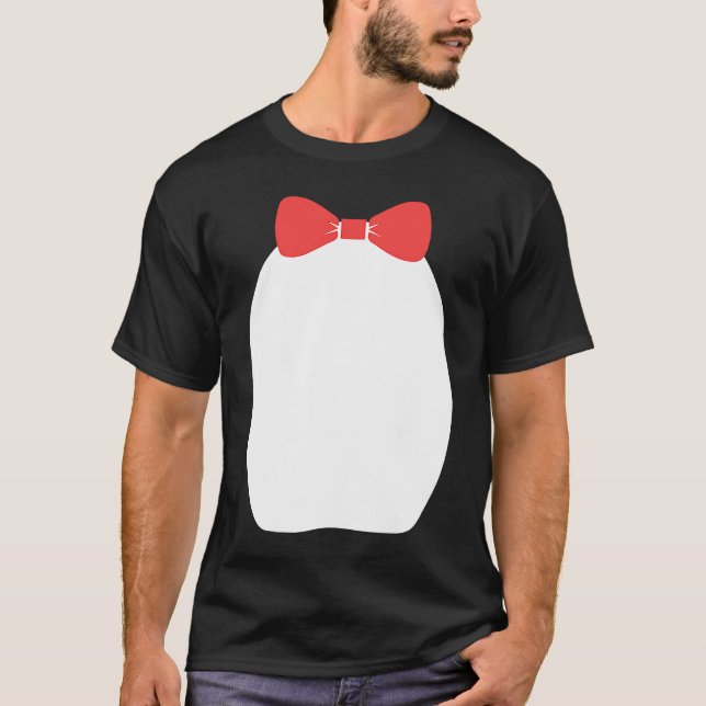 Fancy Penguin Bow Tie Halloween Costume T Shirt (Framsida)