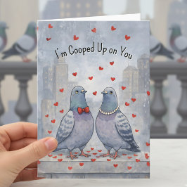 Fancy Pigeons bird lovers Valentine Helgkort