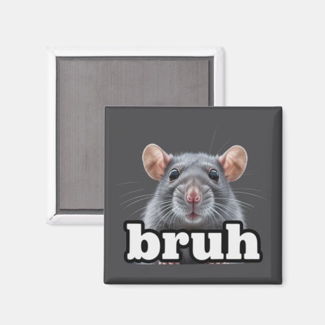 Fancy Rat Gnagare Ägare Meme Bruh Husdjur Råttälsk Magnet (Front/Back)