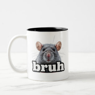 Fancy Rat Gnagare Ägare Meme Bruh Husdjur Råttälsk Två-Tonad Mugg