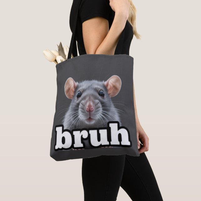 Fancy Rått Rodent Ägare Meme Bruh Husdjur Råttälsk Tygkasse (Närbild)