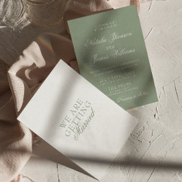 Fancy Sage Green Luxury Boho Modern Wedding Inbjudningar