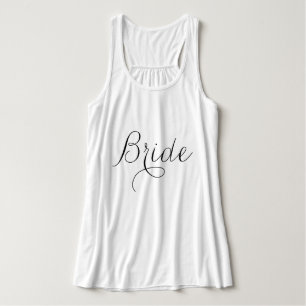 Fancy Script Typografi "Brud" Linne Med Racerback