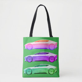 Fancy Sports Cars in Bold Colors Are on a Shopping Tygkasse