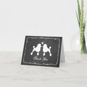 Fancy Standard Poodles Bröllop Tack Kort