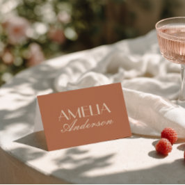 Fancy Terracotta Old Money Wedding Place Cards Bordsnummer