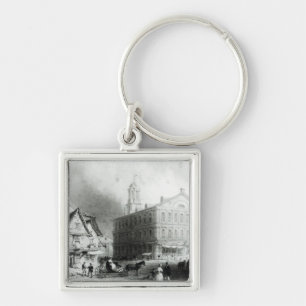 Faneuiel Hall, Boston Fyrkantig Silverfärgad Nyckelring