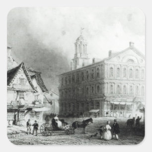 Faneuiel Hall, Boston Fyrkantigt Klistermärke