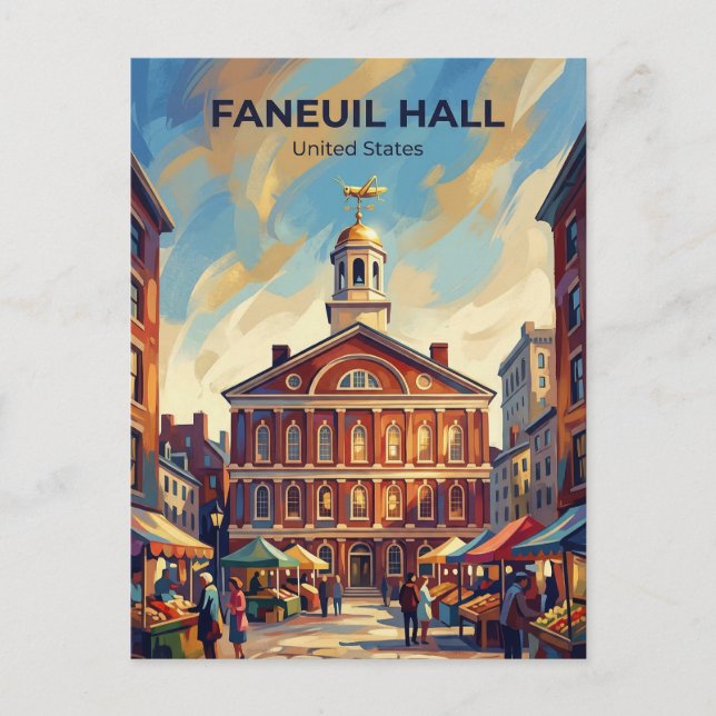 Faneuil Hall Massachusetts Vykort (Framsida)