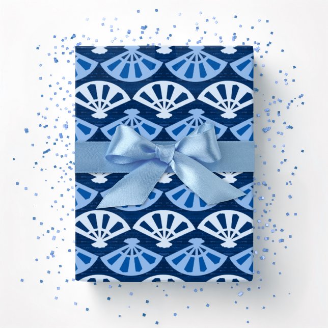 Fanfar i blå indigo presentpapper (Skapare uppladdad)