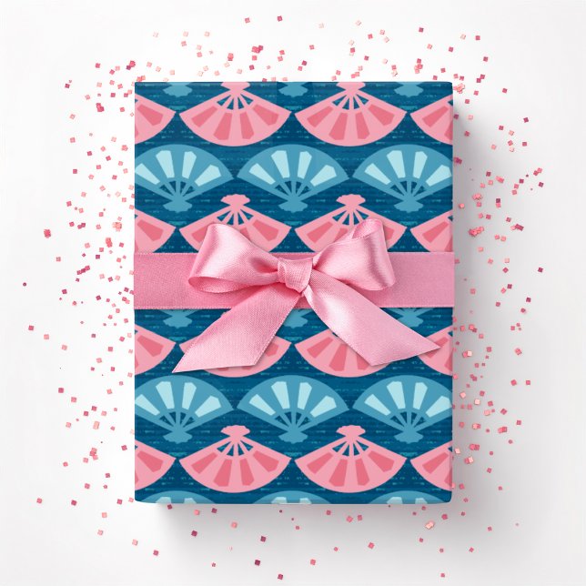 Fanfar i rosa och akvaton presentpapper (Skapare uppladdad)