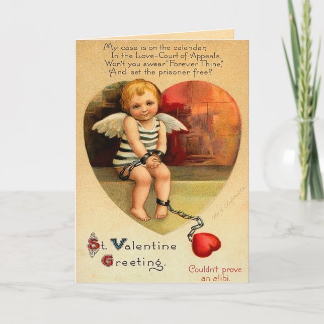 Fång av kärlekvalentin kortet för dag helgkort (Framsida)