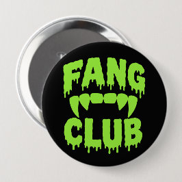Fang Club Rolig Vampyr Halloween Knapp