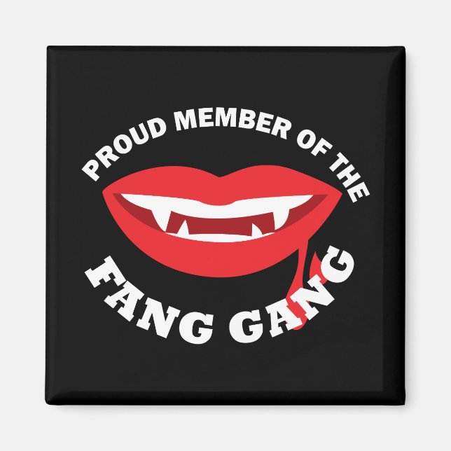Fang Gang Square Magnet (Mörk) (Framsidan)