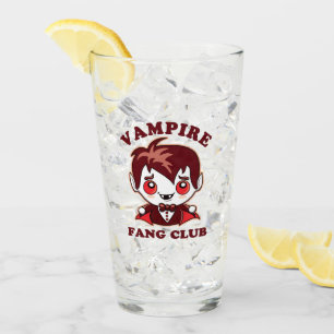 Fang Klubb Funny Pun och Cute Vampire Glaskopp