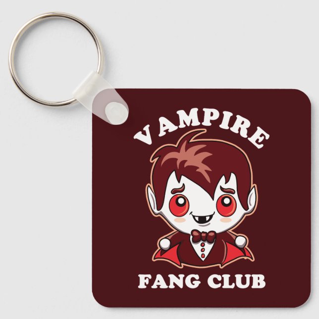 Fang Klubb | Funny Pun och Cute Vampire Nyckelring (Framsida)