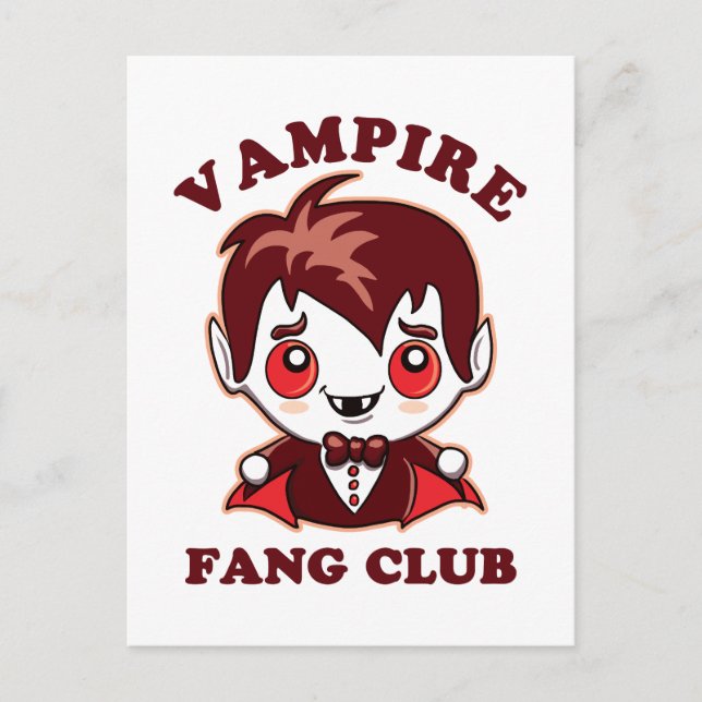 Fang Klubb | Funny Pun och Cute Vampire Vykort (Framsida)