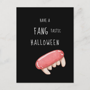 Fang-tastic Halloween Spooky Vampire Fangs Helg Vykort