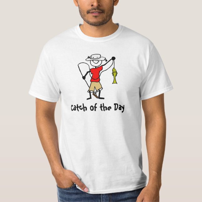 Fånga av dagen - fiske tee shirt (Framsida)