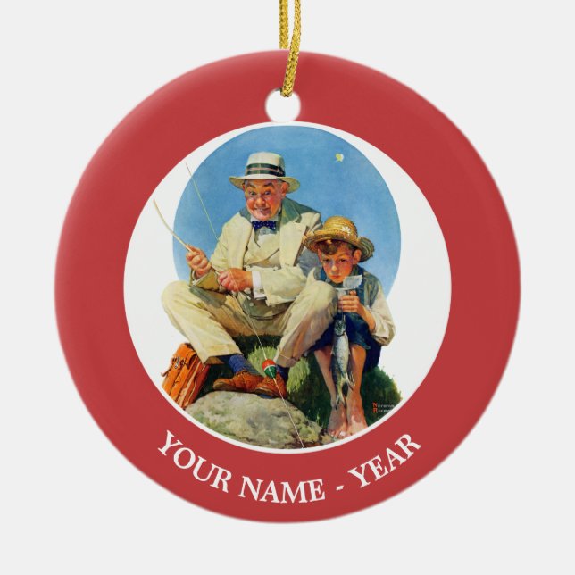 Fånga Big One Julgransprydnad Keramik (Framsidan)