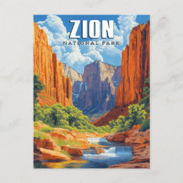 Fånga biskopet i Zion nationalparkens Narrows Vykort