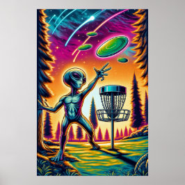 Fånga bryggan | Alien Disk Golf Poster