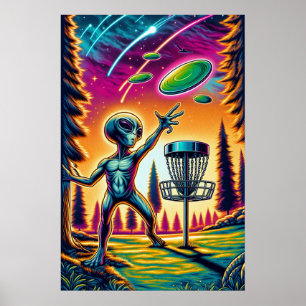 Fånga bryggan   Alien Disk Golf Poster