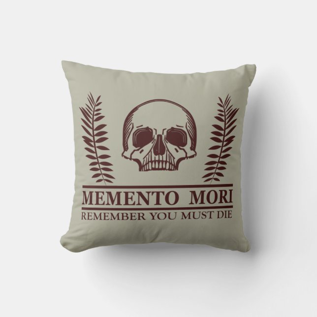 Fånga dagen Memento Mori dödskalle Kudde (Framsida)