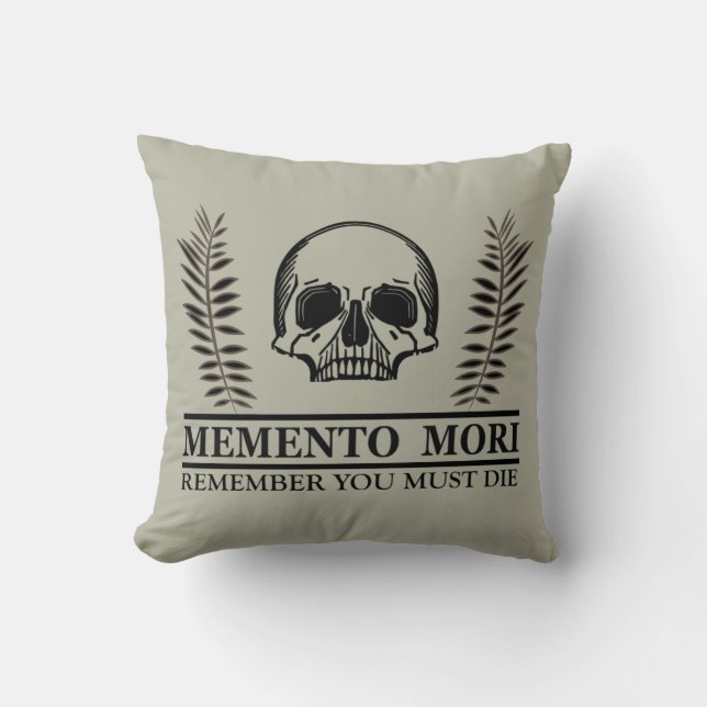 Fånga dagen Memento Mori dödskalle Kudde (Framsida)