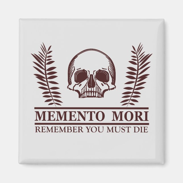 Fånga dagen Memento Mori dödskalle Magnet (Framsidan)