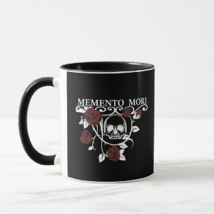 Fånga Dagen - Röda Rosor - Memento Mori Dödskalle Mugg