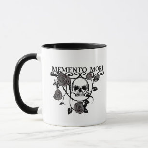 Fånga Dagen - Svarta Rosor - Memento Mori Döskalle Mugg