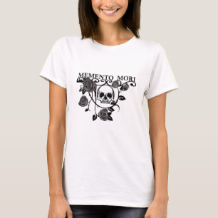 Fånga dagen - Svarta rosor - Memento Mori Döskalle T Shirt
