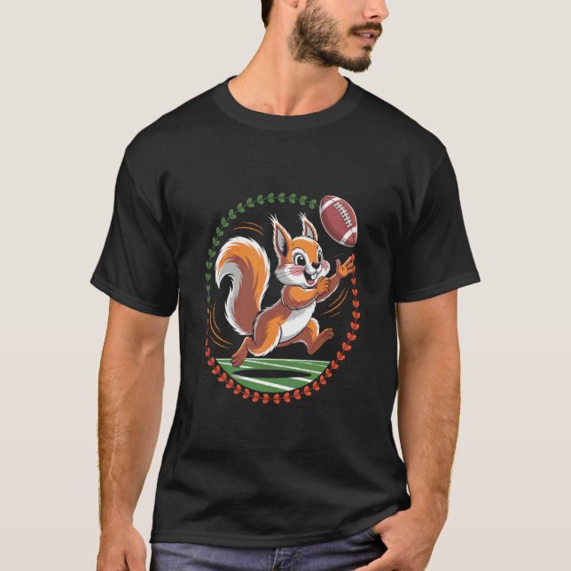 Fånga den fotbolls-ekorre design t shirt (Framsida)