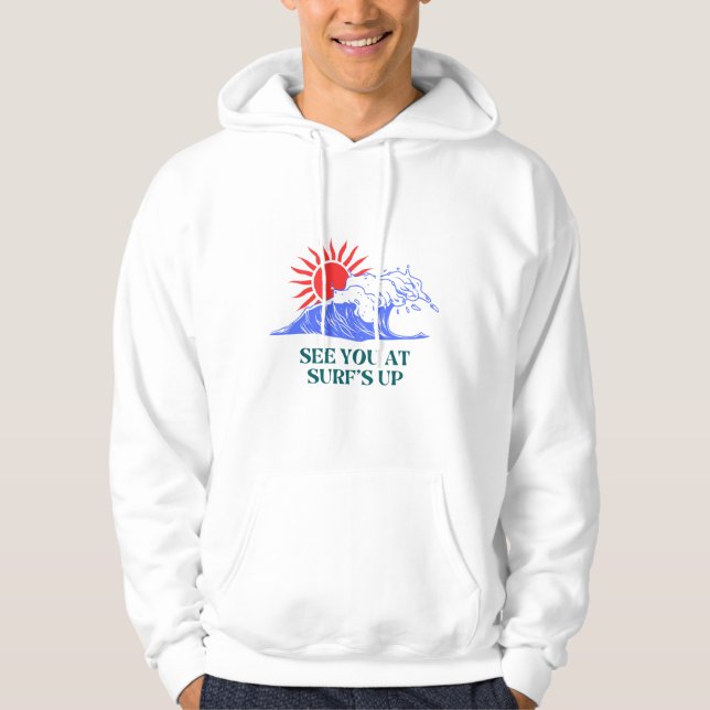 Fånga dig på nästa våg-design hoodie (Framsida)