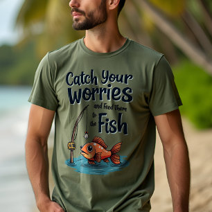 Fånga dina bekymmer: fisklösning - Motivering T Shirt