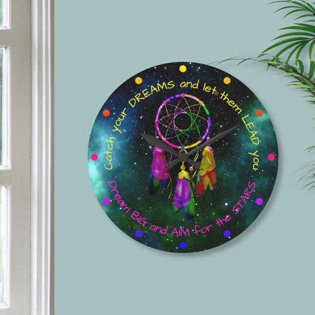 Fånga dina drömdrömmardrömkars Boho-Chic Stor Klocka (Skapare uppladdad)