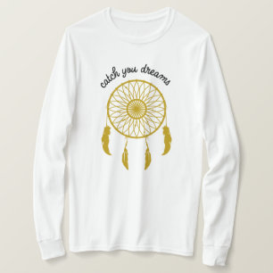 Fånga dina drömmar Guld Dream catcher T Shirt
