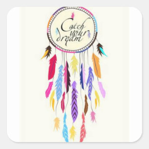 Fånga Dreams Dreamcatcher Stickers Fyrkantigt Klistermärke