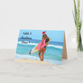 Fånga en julvåg helgkort