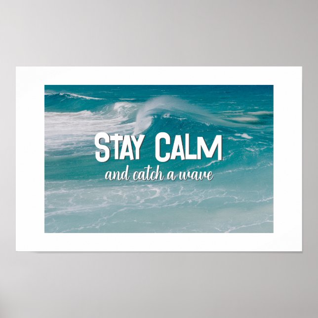 Fånga en våg Citat på havet Poster (Framsidan)