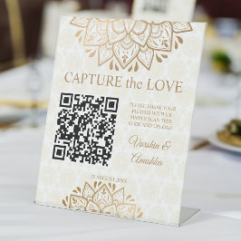 Fånga fotodelningen i kärlek qr golden mandala
