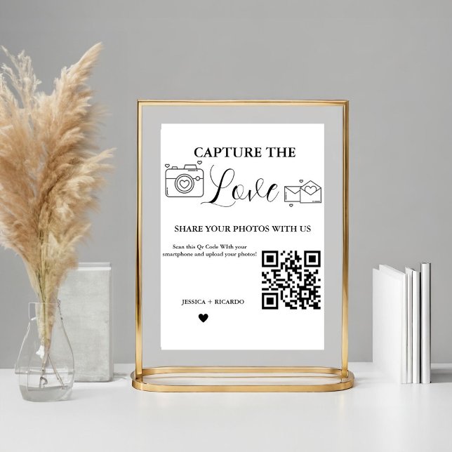 Fånga fotoutsignalen för QR-kortet Kärlek Bröllop Poster (Skapare uppladdad)