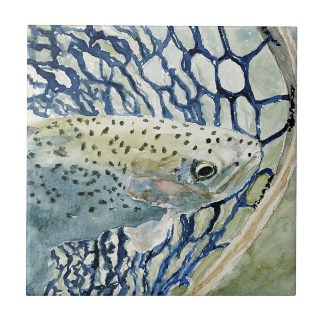 Fånga & frigör fiskedesigner kakelplatta (Framsidan)