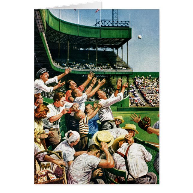 Fånga hem springaboll hälsningskort (Framsidan)