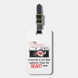 Fånga hjärtakameran hänga lös märkren bagagebricka